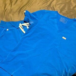 Figs Royal Blue Scrub set.